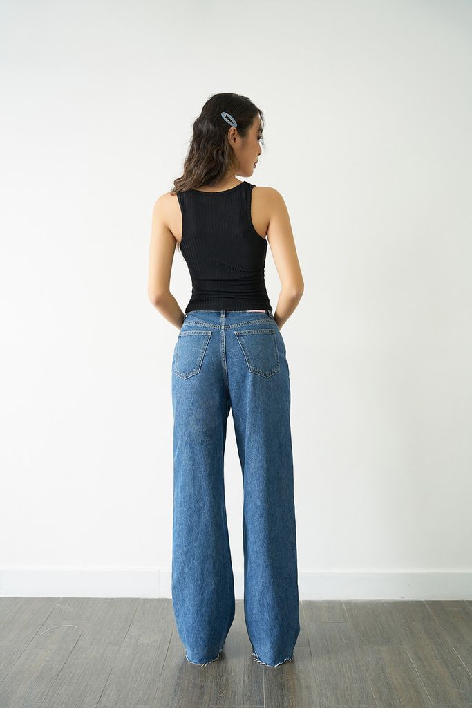  Quần Jeans Nữ DOTTIE Ống Rộng - Q0260 