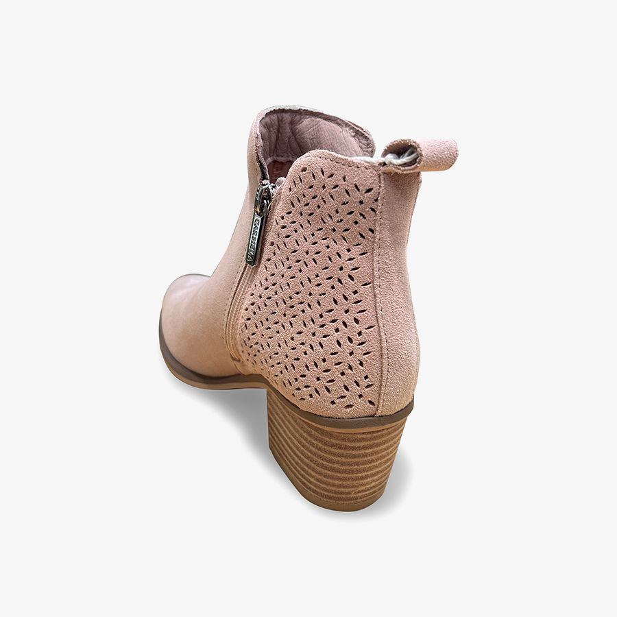  Giày Boots Nữ CARMELA Nude Suede Ladies Ankle Boots 