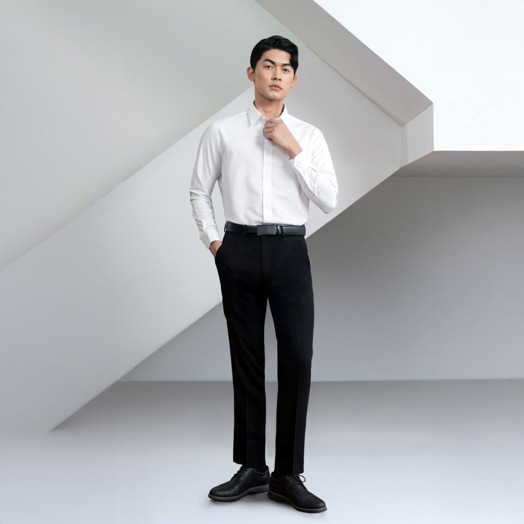 Áo Sơ Mi Trắng Nam Tay Dài Dáng Regular Fit 1C7895501