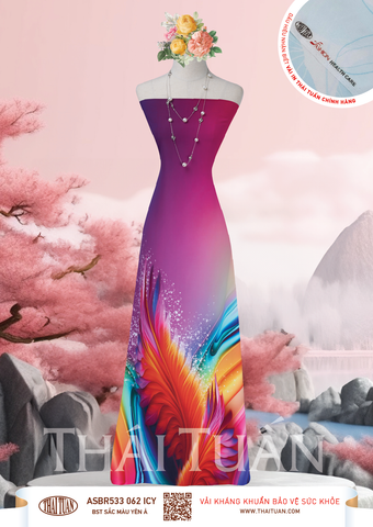 Vải Áo Dài Sắc Phương Nam Kháng Khuẩn Màu Tím 1m50 x 2m1 ASBR533062ICY