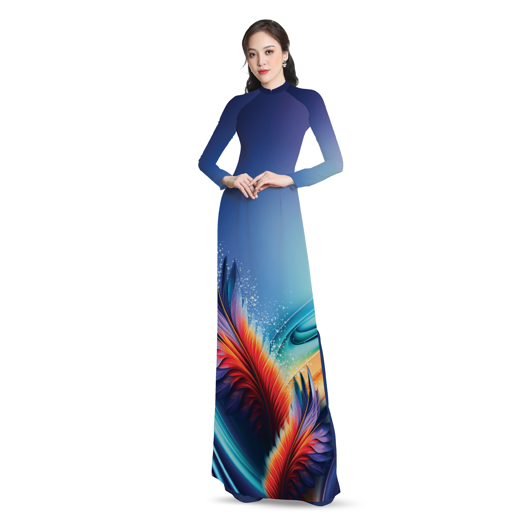 ASBR533236ICY Vải Áo Dài Sắc Phương Nam Kháng Khuẩn Màu Xanh 1m50 x 2m1