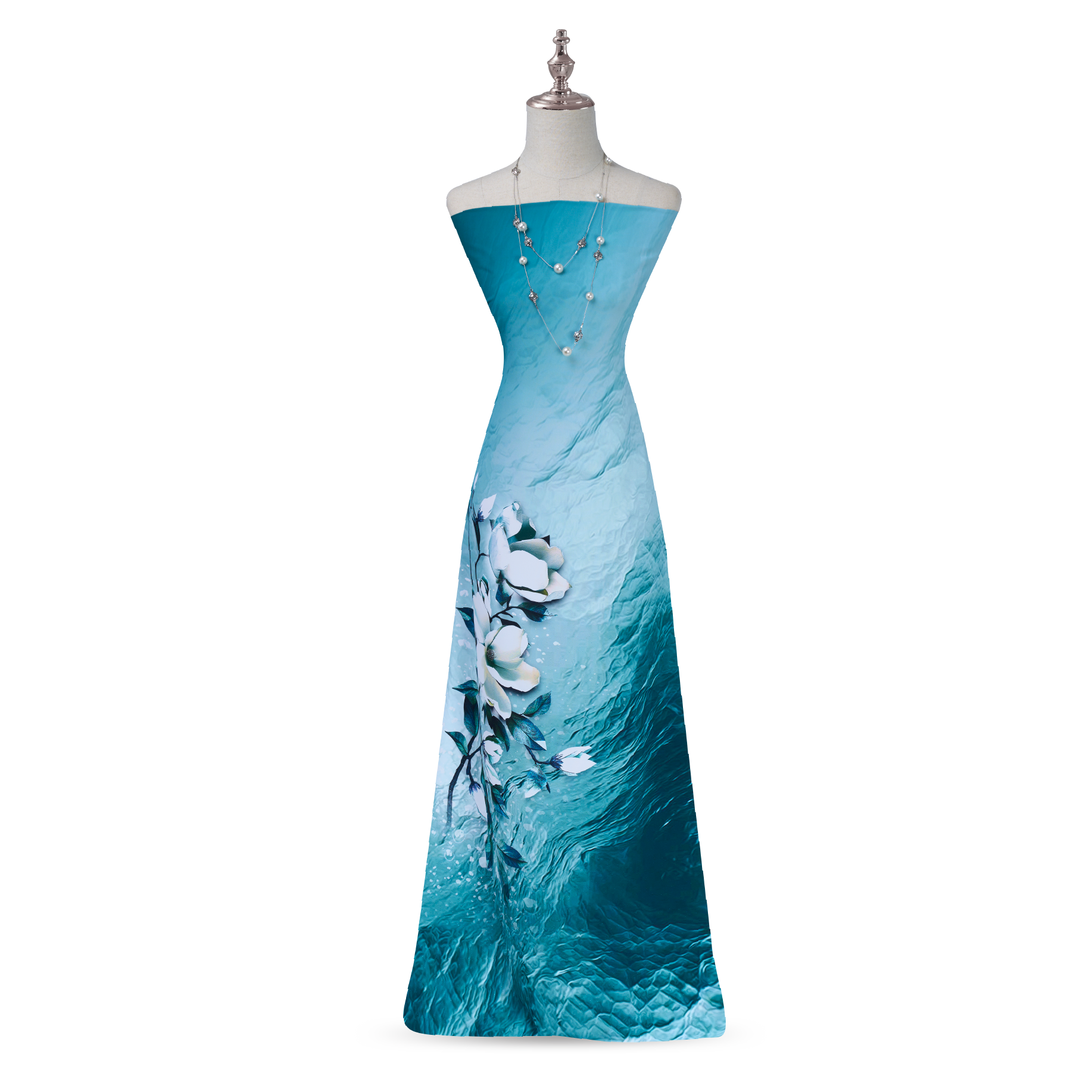 ASBR533053ID0 Vải Áo Dài Hoa Sắc Phương Nam Kháng Khuẩn Màu Xanh 1m50 x 2m1