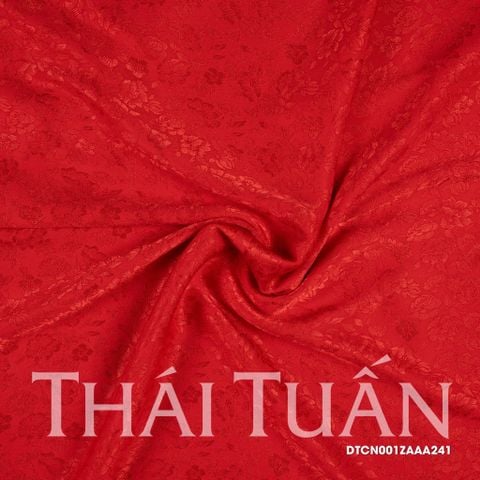 DTCN001241 Vải Gấm Ngọc Thạch Màu Đỏ Họa Tiết Hoa Khổ 1m15 x 2m5