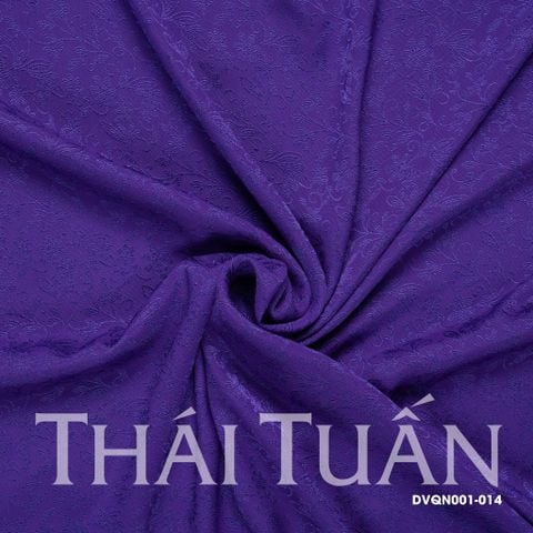DVQN001-014 Vải Gấm Mai Hoa Màu Tím Than Khổ 1m15 x 2m5