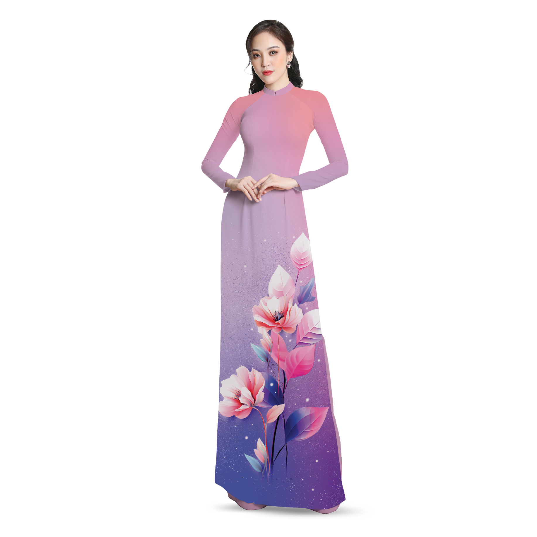 Vải Áo Dài Sắc Phương Nam Kháng Khuẩn Màu Tím Nhạt 1m50 x 2m1 ASBR533257ID1