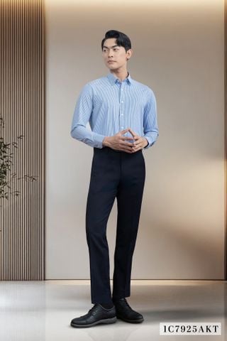 1C7925-202 Áo Sơ Mi Nam Sọc Xanh Dáng Regular Fit