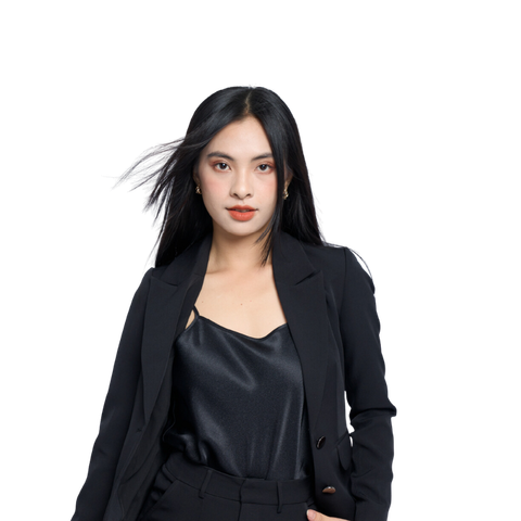 1E104040 Áo Vest Tay Dài Sang Trọng Màu Đen Size XL