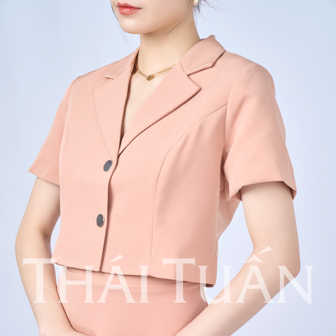 Áo Vest Nữ Tay Lửng Ngắn Nâu Sữa Thanh Lịch (Nhiều Size) 1E110023