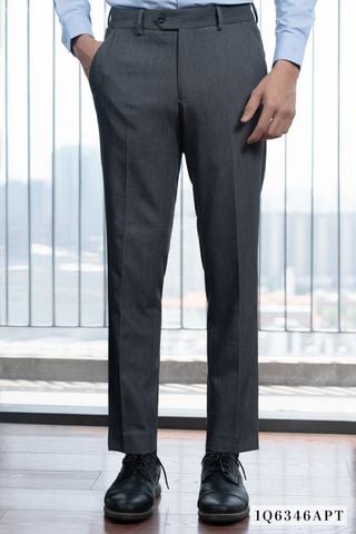 1Q6346-274 Quần Tây Xám Đậm Dáng Basic
