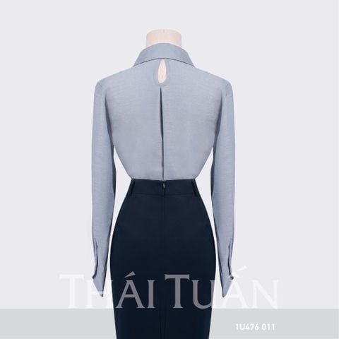 Áo Sơ Mi Nữ Cách Tân Màu Xám Ghi 1U476011