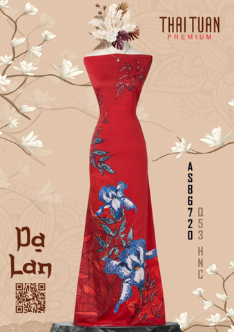 ASB6720Q53HNC Vải Áo Dài Kháng Khuẩn Đính Đá Dạ Lan Cao Cấp Khổ 1m50 x Dài 2m3