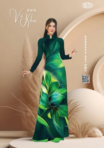 Vải Sắc Phương Nam In Hoa Văn Màu Xánh Lá Khổ 1m50 Dài 2m1 ASBR533657HMX