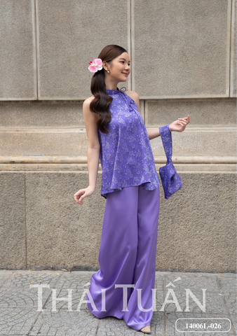 Set Áo Yếm Hoa May Sẵn Màu Tím 14006L026