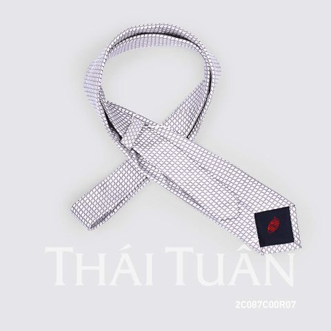 2C087C00R07 Cravat Họa Tiết Kẻ Ô Màu Xám Nhạt