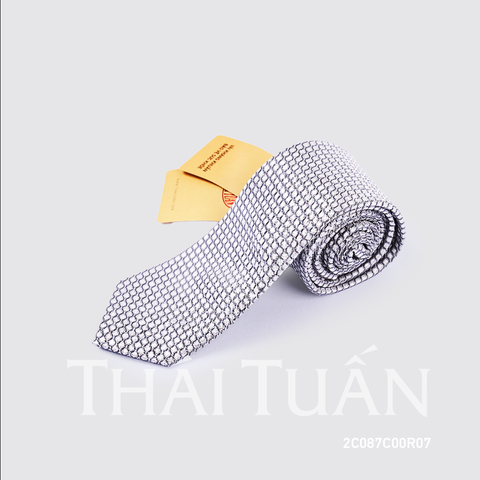 2C087C00R07 Cravat Họa Tiết Kẻ Ô Màu Xám Nhạt