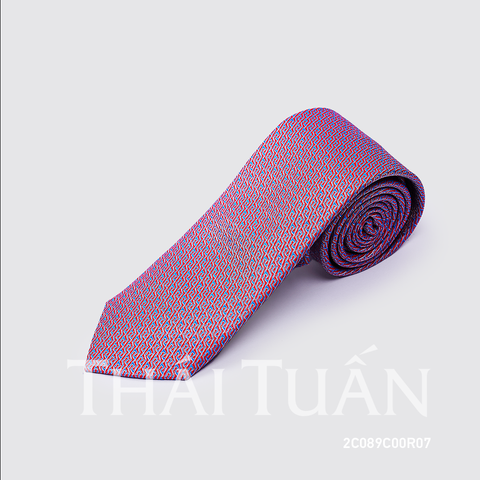 2C090C00R01 Cravat Hoa Văn Nhỏ Màu Đỏ