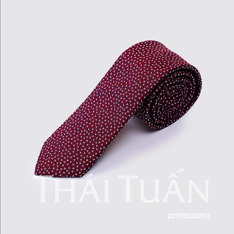 2C098C00R07 Cravat Hoa Văn Nhí Màu Đỏ