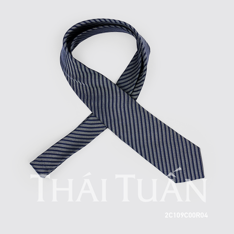 Cravat Họa Tiết Kẻ Sọc Màu Xanh Xám 2C109C00R04