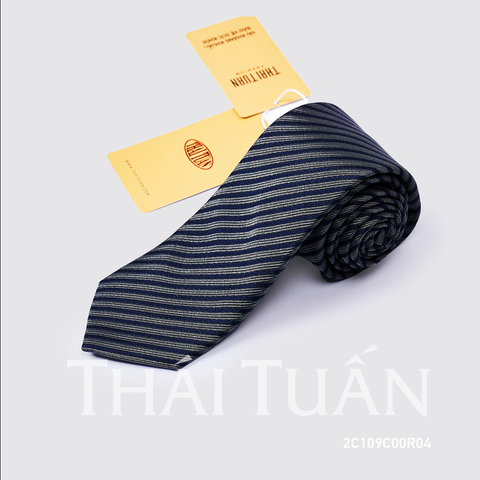 Cravat Họa Tiết Kẻ Sọc Màu Xanh Xám 2C109C00R04