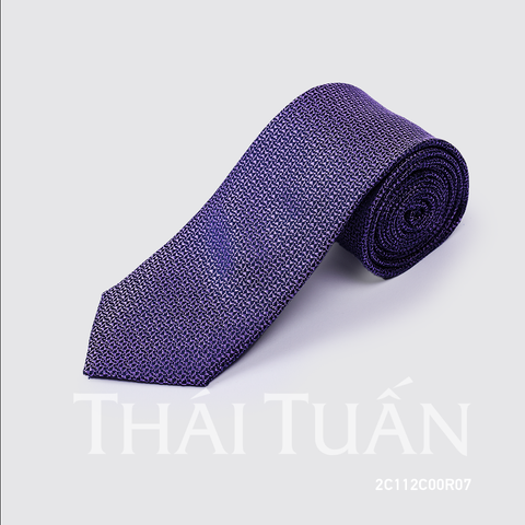 2C112C00R07 | Cravat Tơ Tằm Cao Cấp Hoa Văn Nhỏ Màu Tím
