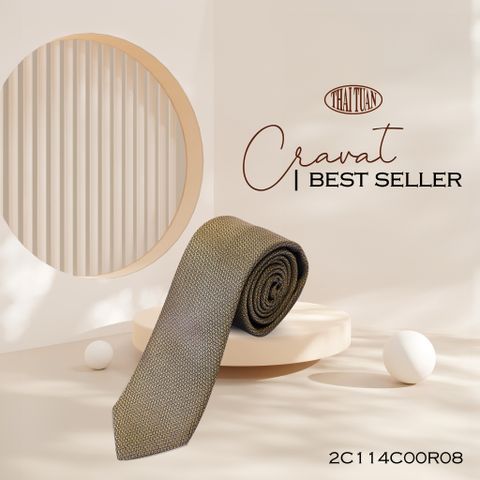 Cravat Hoa Văn Nhỏ Màu Vàng 2C114C00R08