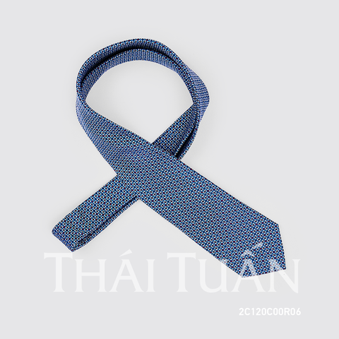 2C120C00R06 Cravat Hoa Văn Nhí Màu Xanh
