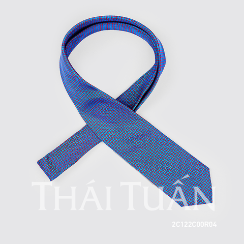 2C122C00R04 Cravat Họa Tiết Kẻ Ô Màu Tím Đỏ