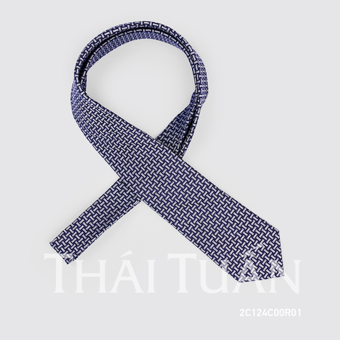 2C124C00R01 Cravat Họa Tiết Kẻ Màu Xanh