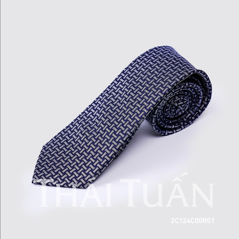 2C124C00R01 Cravat Họa Tiết Kẻ Màu Xanh