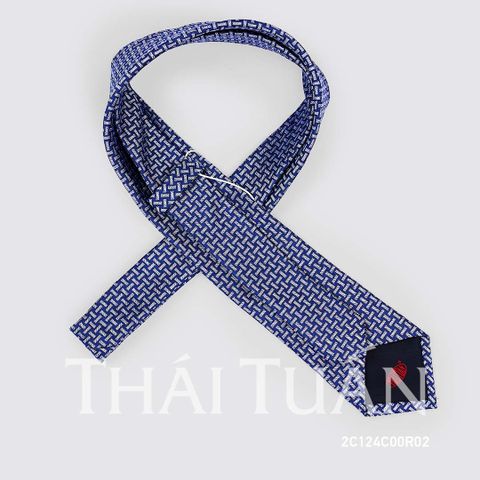 2C124C00R02 Cravat Họa Tiết Kẻ Màu Xanh