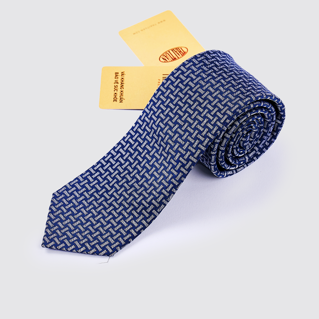 2C124C00R02 Cravat Họa Tiết Kẻ Màu Xanh