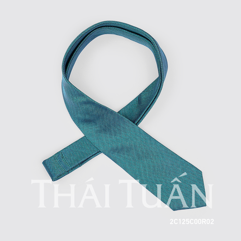 2C125C00R02 Cravat Hoa Văn Nhí Màu Xanh