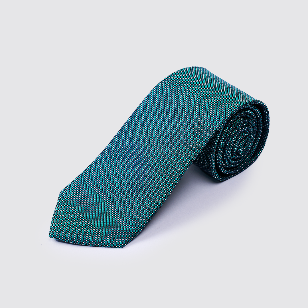 2C125C00R02 Cravat Hoa Văn Nhí Màu Xanh