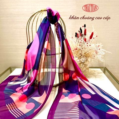 2S36BCB4R Khăn Voan  Chữ Nhật Lụa Moro dài Thái Tuấn (60 x 180 cm)