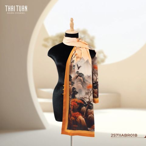 Khăn Choàng Chữ Nhật 2 Lớp In Hoa Văn 55x180cm 2S71IAB2R01B