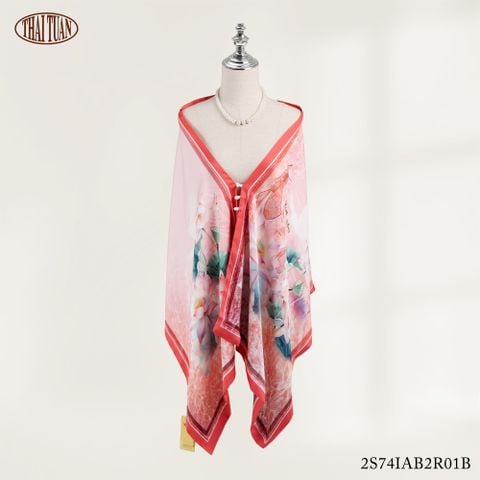 Khăn Choàng Chữ Nhật 2 Lớp In Hoa Văn 55x180cm 2S74IAB2R01B
