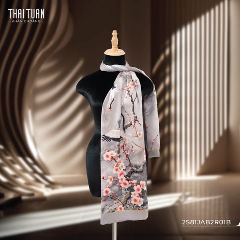 Khăn Choàng Chữ Nhật 2 Lớp In Hoa Văn 55x180cm 2S81JAB2R01B