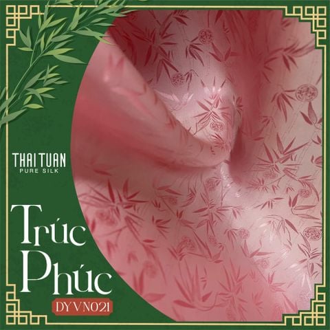 DYVN02106D Vải Tơ Tằm Trúc Phúc Cao Cấp Màu Hồng Khổ 1m15