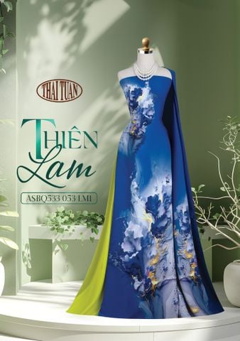 ASBR533053LM1 Vải Áo Dài Sắc Phương Nam Thiên Lam Kháng Khuẩn Khổ 1m50 x 2m1