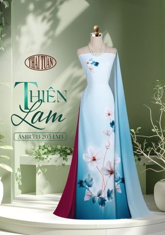 ASBR533205LM3 Vải Áo Dài Sắc Phương Nam Thiên Lam Kháng Khuẩn Khổ 1m50 x 2m1