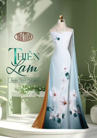 ASBR533657LM3 Vải Áo Dài Sắc Phương Nam Thiên Lam Kháng Khuẩn Khổ 1m50 x 2m1