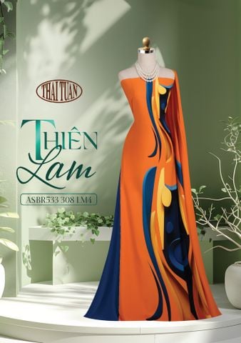 ASBR533308LM4 Vải Áo Dài Sắc Phương Nam Thiên Lam Kháng Khuẩn Khổ 1m50 x 2m1