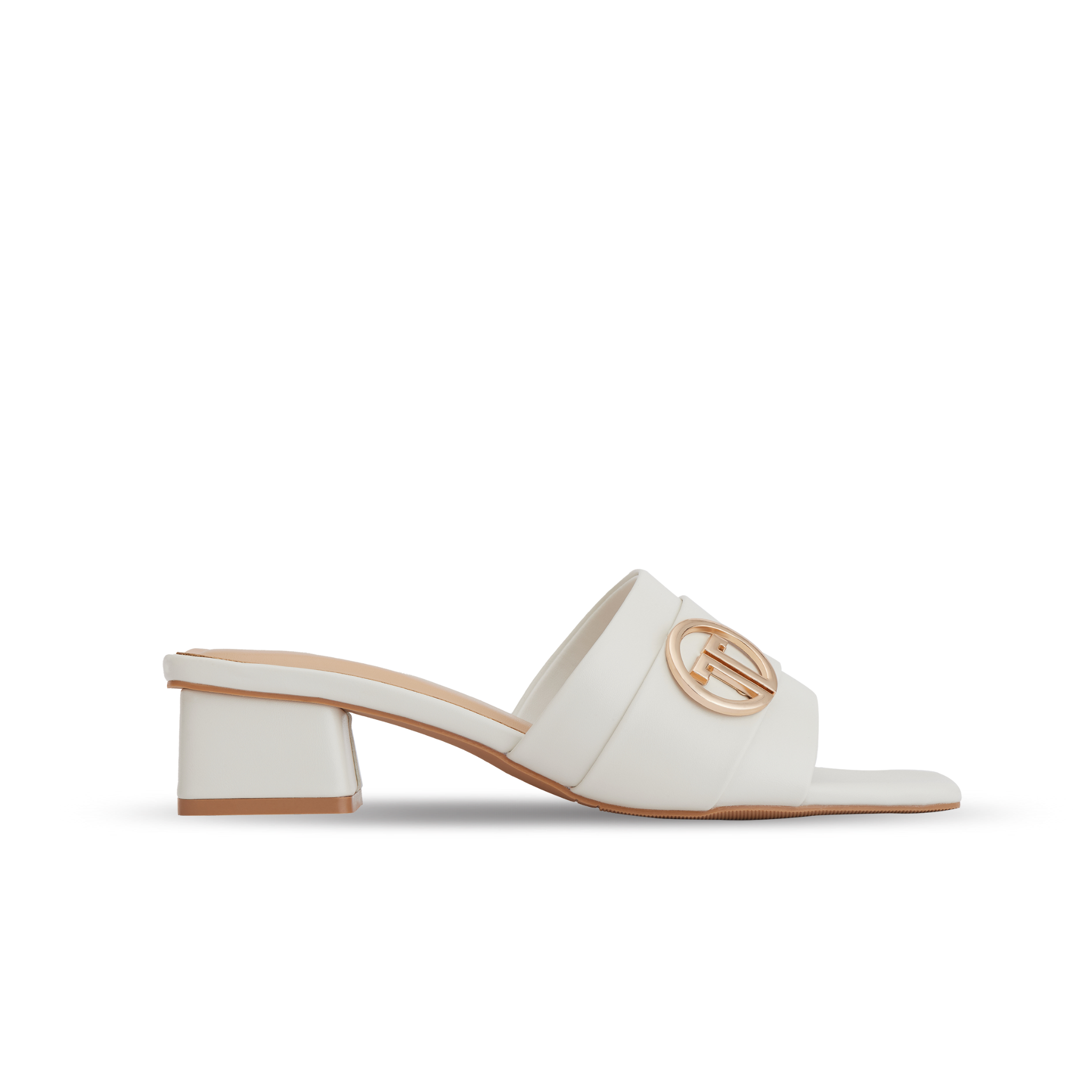 MNS0014WHT Guốc Mules Quai Ngang Màu Trắng