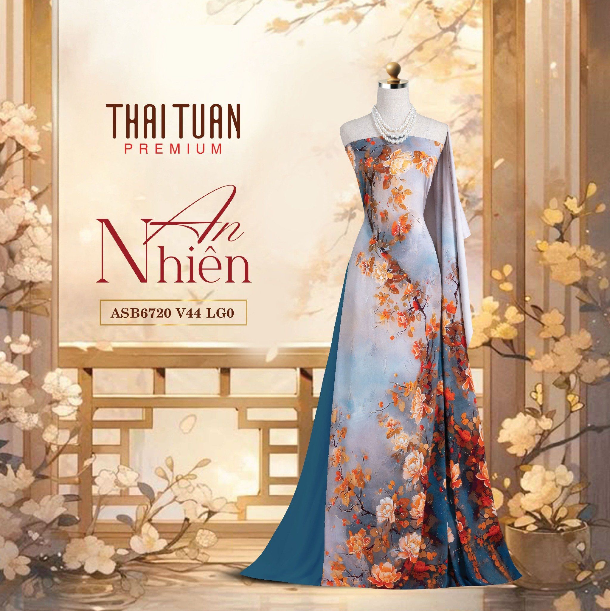 ASB6720V44LG0 Vải Áo Dài Satin Hương Thơm Kháng Khuẩn Khổ 1m50 x Dài 2m3