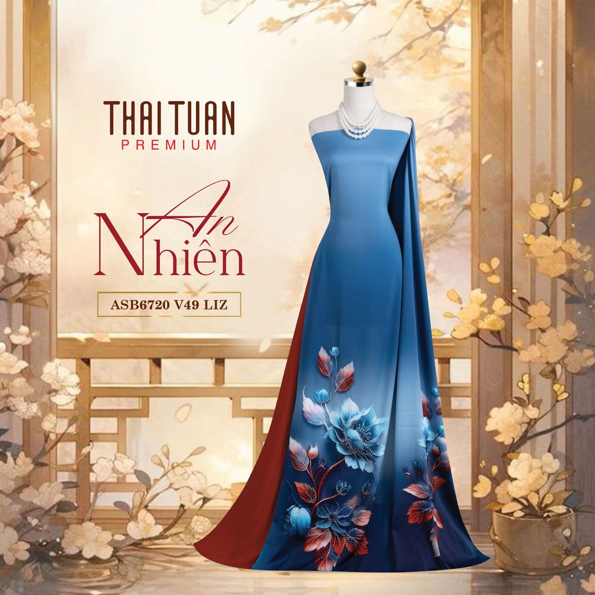ASB6720V49LIZ Vải Áo Dài Satin Hương Thơm Kháng Khuẩn Khổ 1m50 x Dài 2m3