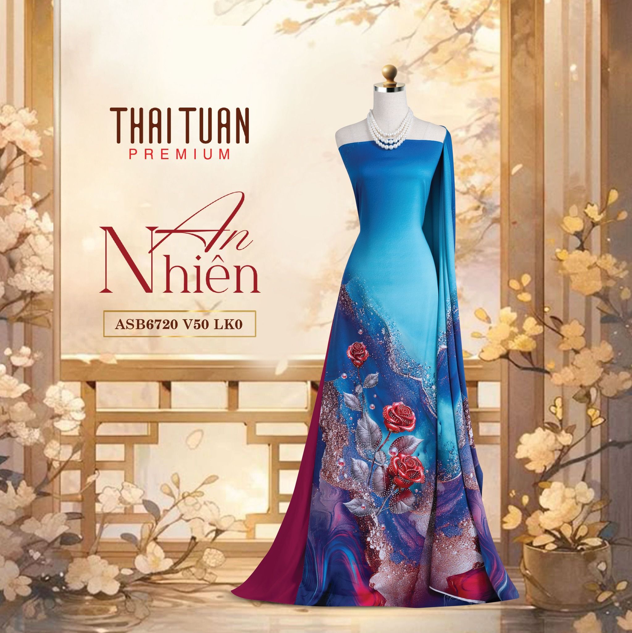 ASB6720V50LK0 Vải Áo Dài Satin Hương Thơm Kháng Khuẩn Khổ 1m50 x Dài 2m3