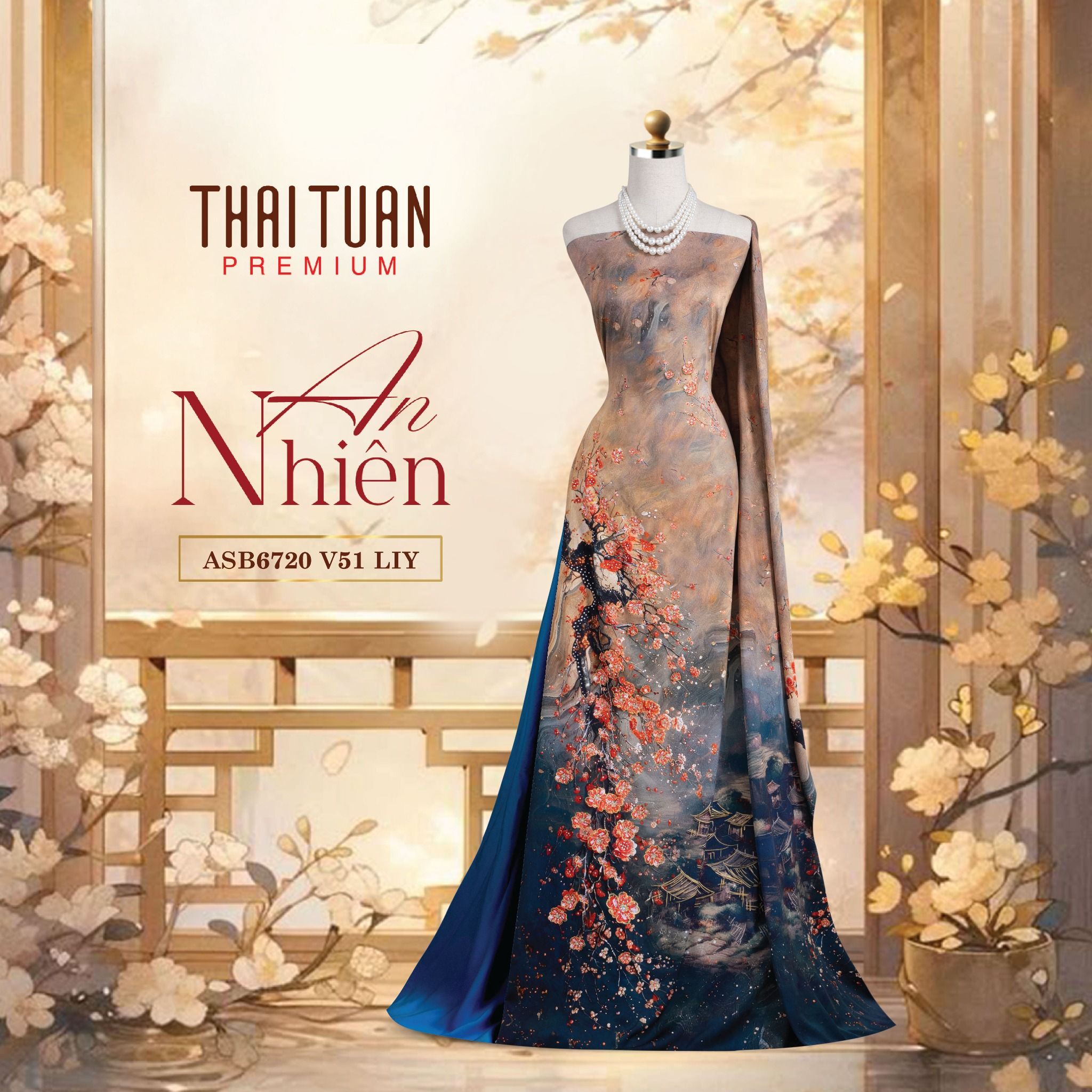 ASB6720V51LIY Vải Áo Dài Satin Hương Thơm Kháng Khuẩn Khổ 1m50 x Dài 2m3