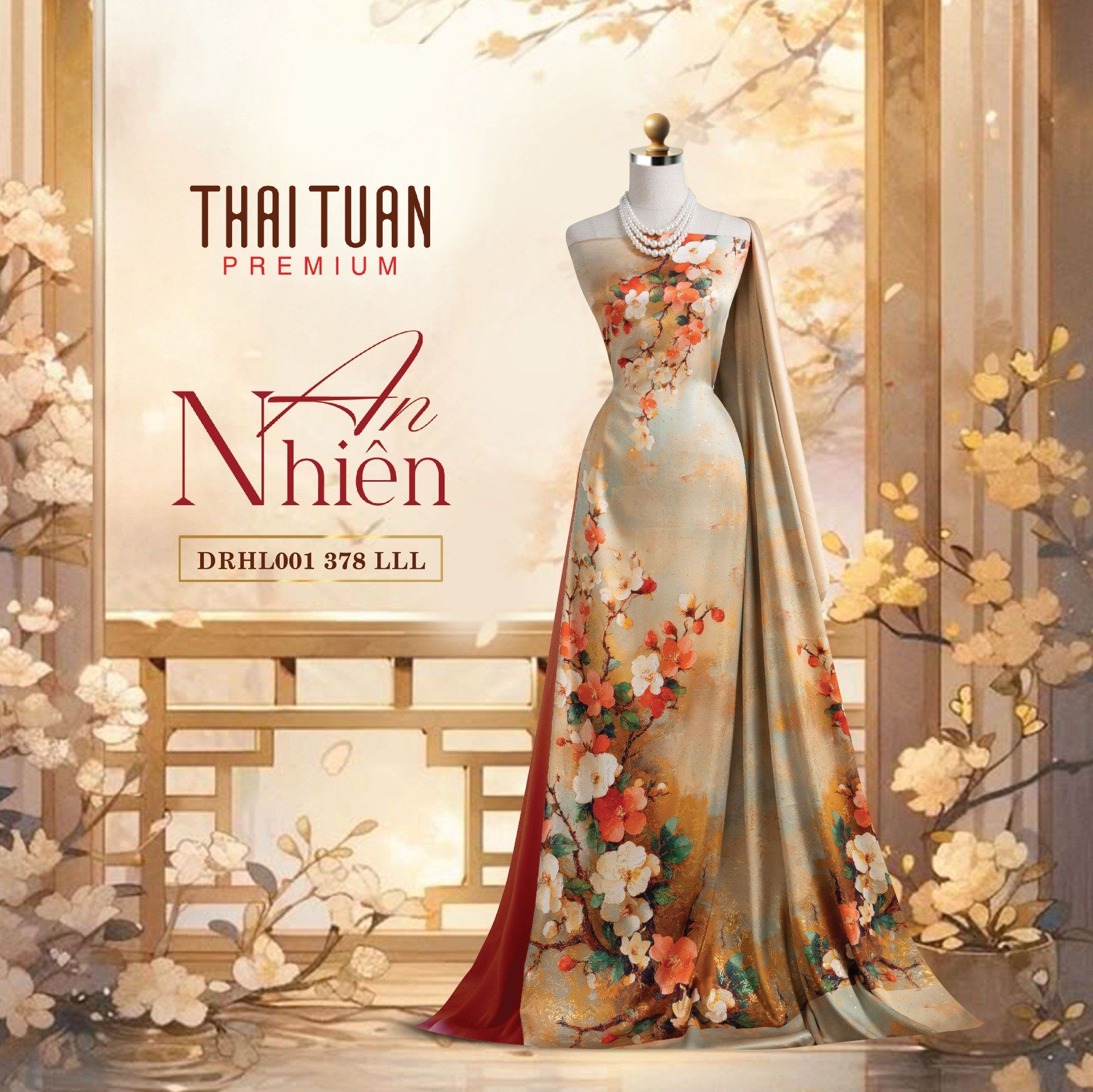 DRHL001378LLL Vải Áo Dài Kim Tuyến Premium Kháng Khuẩn Khổ 1m50 x Dài 2m3