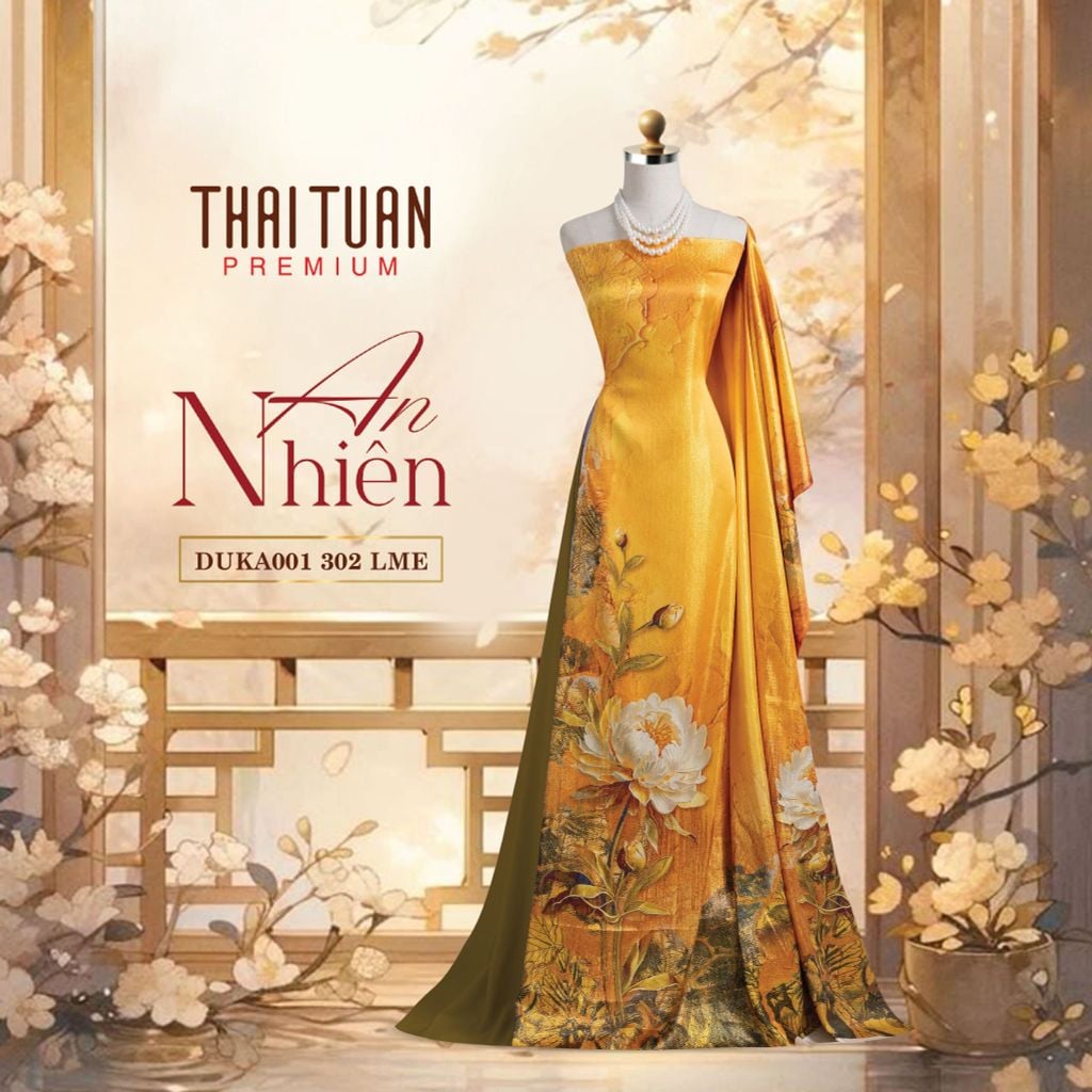 DUKA001302LME Vải Áo Dài Kim Tuyến Premium Kháng Khuẩn Khổ 1m50 x Dài 2m3
