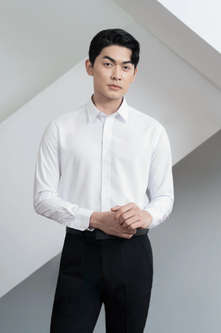 1C7895-501 Áo Sơ Mi Trắng Nam Tay Dài Dáng Regular Fit